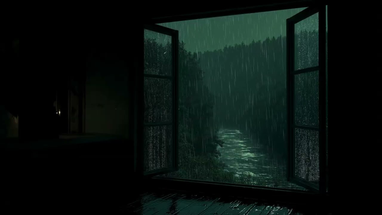 Gentle Night Rain in the Open Window Bedroom | Cozy Warm Ambience for Sleeping