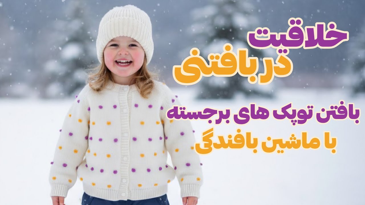 آموزش توپک های رنگی روی لباس بافتنی