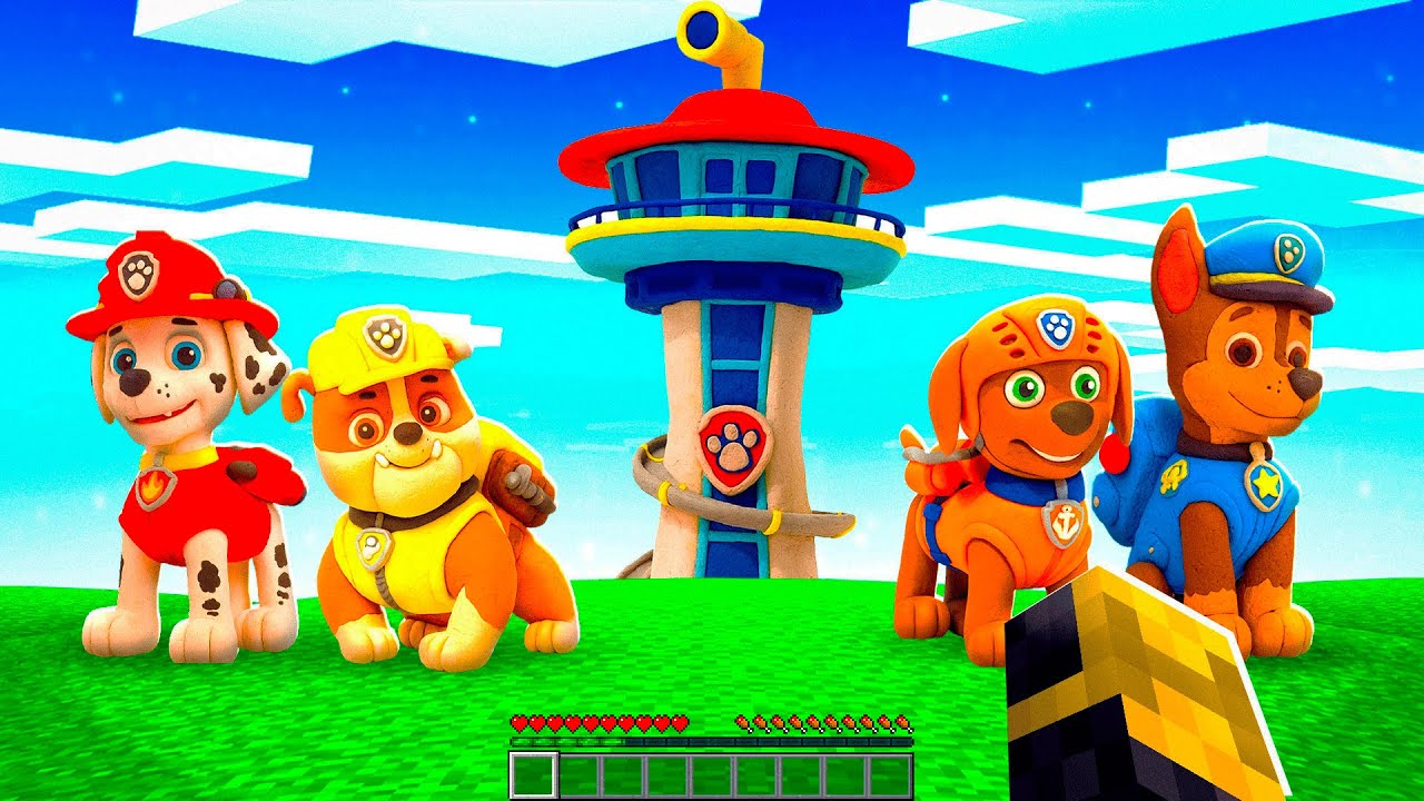 Encuentro el MUNDO de PAW PATROL de PLASTILINA en MINECRAFT 😱
