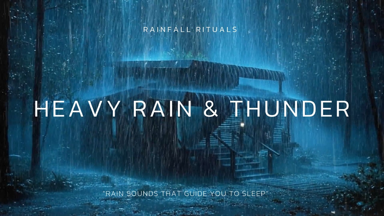 Heavy Rain & Thunder at Night – Dark Misty Forest for Deep Sleep