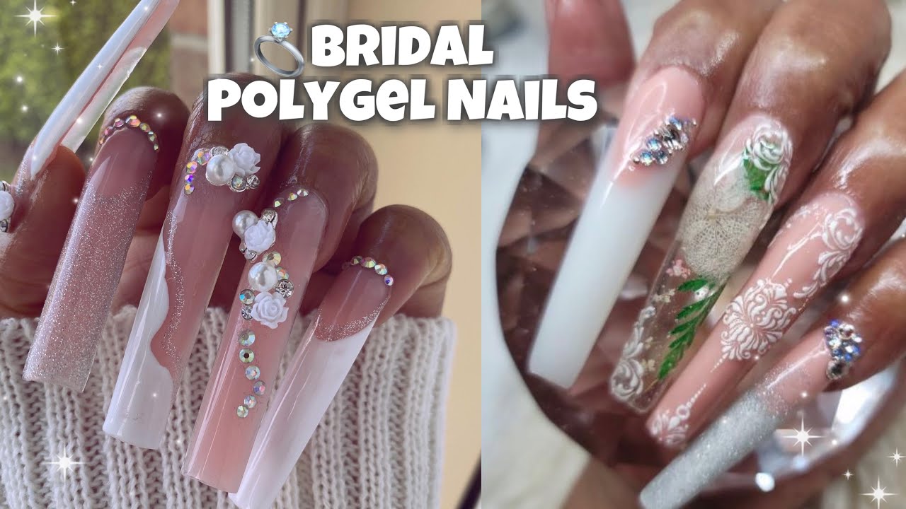 EASY BRIDAL POLYGEL NAILS | XXXL NAILS | Nail Collab with @nailsbynelly29 | LAZY GIRL METHOD