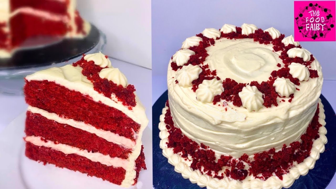 SUPER MOIST RED VELVET CAKE RECIPE | RED VELVET CAKE WITH CREAM CHEESE FROSTING | THE FOOD FAIRY