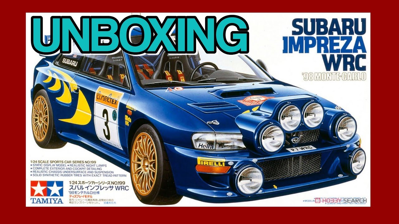 Unboxing the Tamiya Subaru Impreza 1998 WRC Colin McRae Monte Carlo rally.