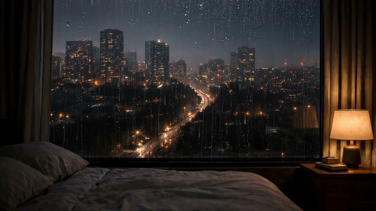 🏙️ Rainy City Bedroom — Night Sleep Ambience (No Music)
