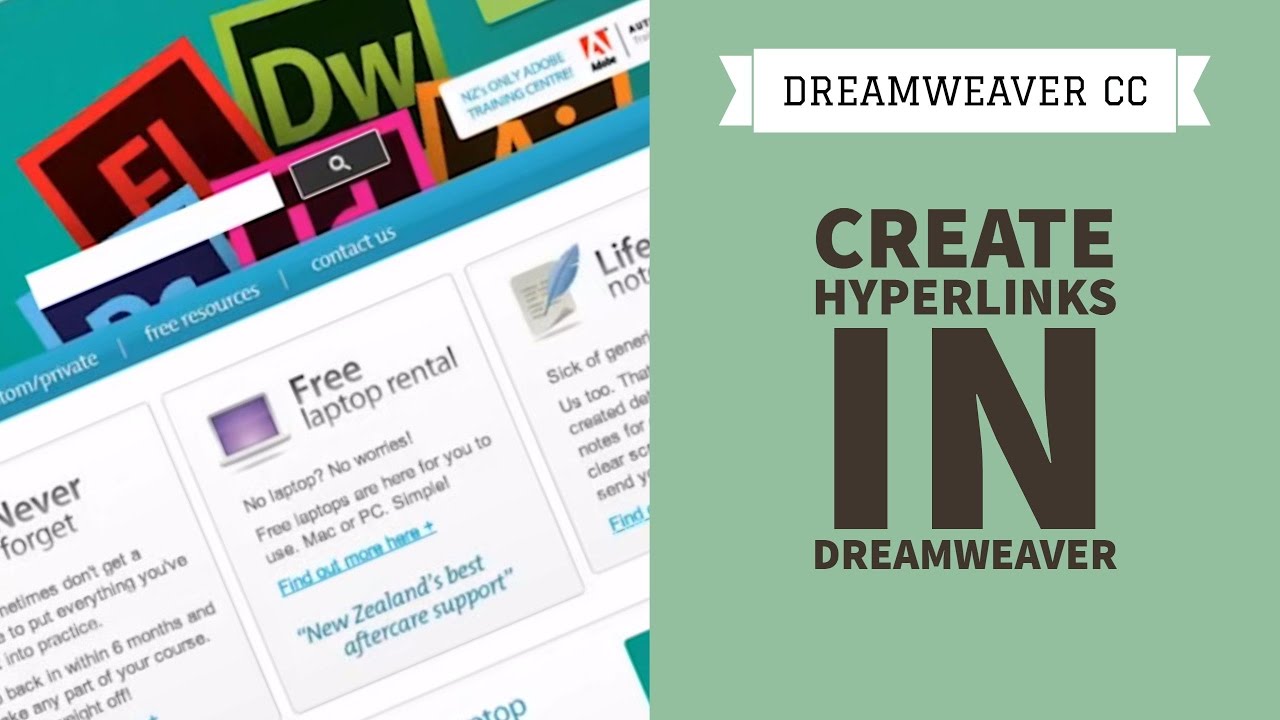 How to create Hyperlinks in Dreamweaver CC [6/34]