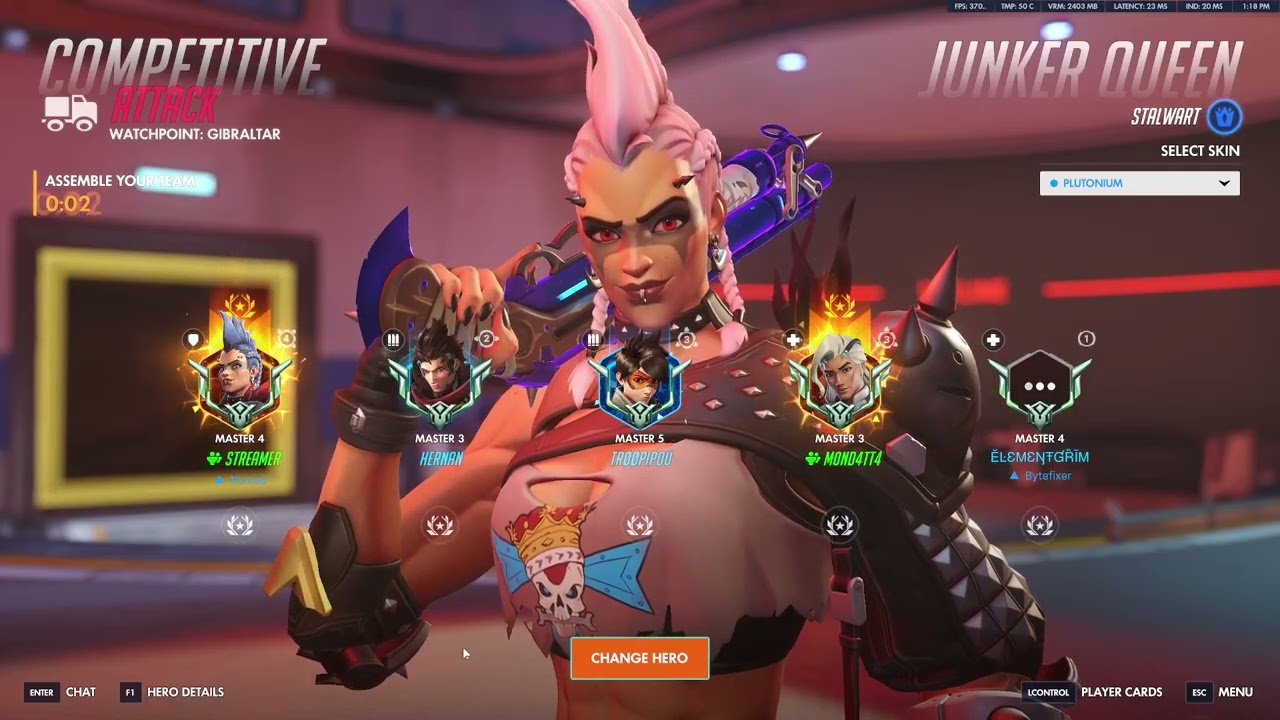 30K DMG! SO CLOSE! TOP 1 JUNKER QUEEN ! Mightyy - Overwatch Season 1