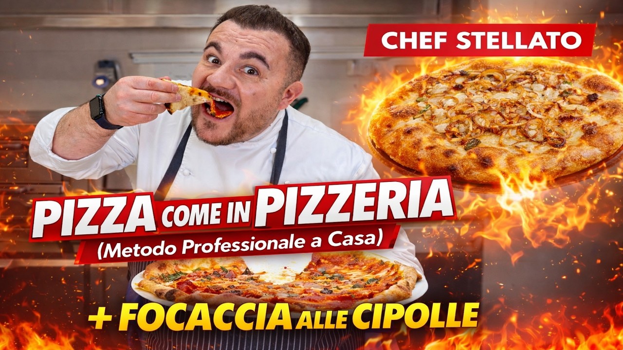 LA VERA Pizza Come in Pizzeria 🍕 (Metodo Professionale a Casa) + Focaccia alle Cipolle