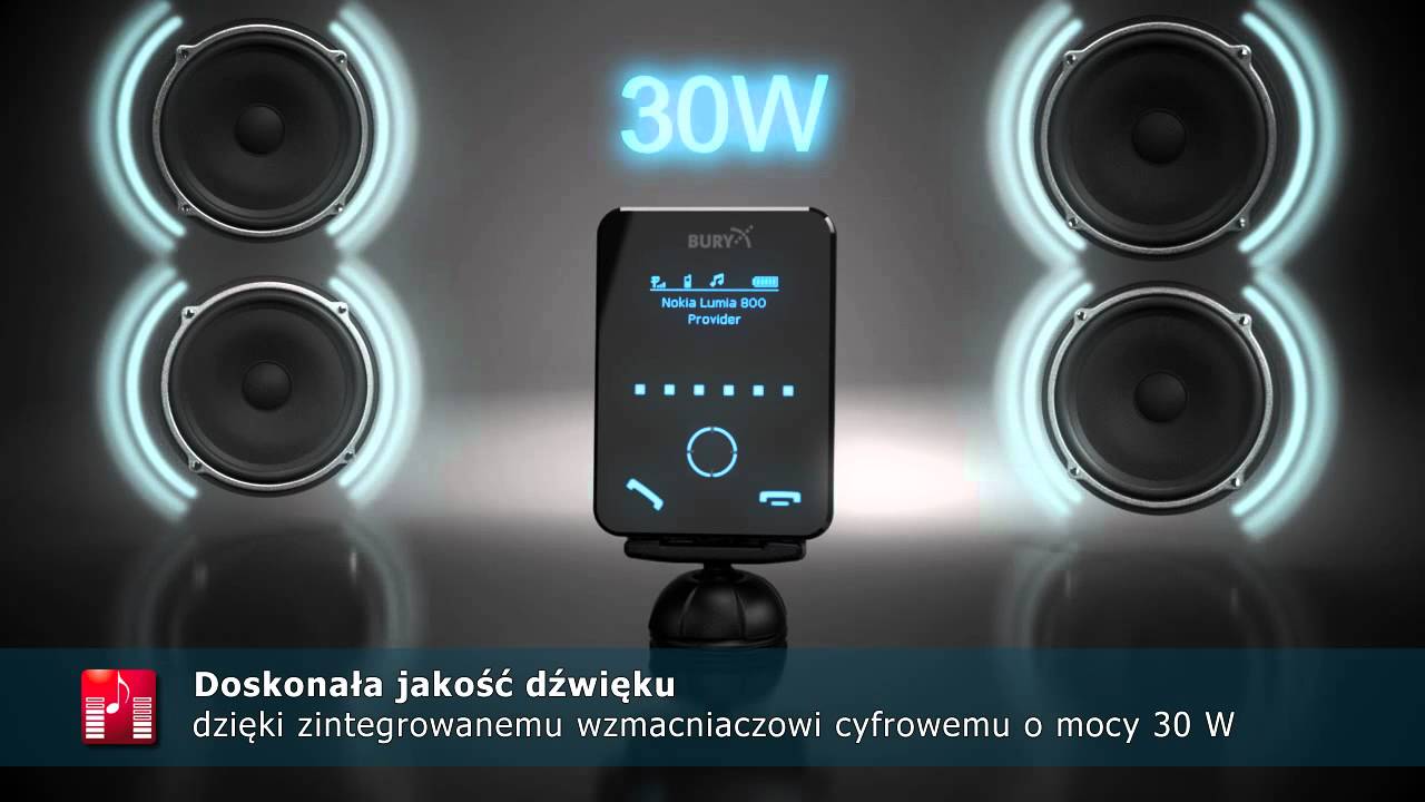 BURY CC 9058 - Zestaw głośnomówiący Bluetooth z wyświetlaczem i funkcją ładowania (PL)