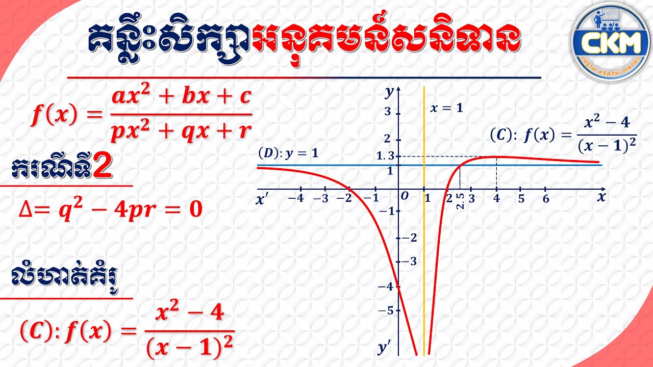 គន្លឹះសិក្សាអនុគមន៍សនិទានដឺក្រេទី២លើដឺក្រេទី២(ករណីទី២)