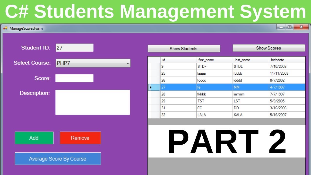 C# Tutorial for Beginners - Create a Student Management System Application | Part 2/10