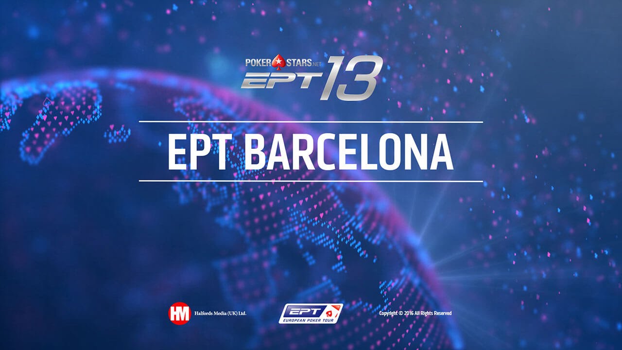 Evento Principal del EPT 13 Barcelona, mesa final (cartas descubiertas)