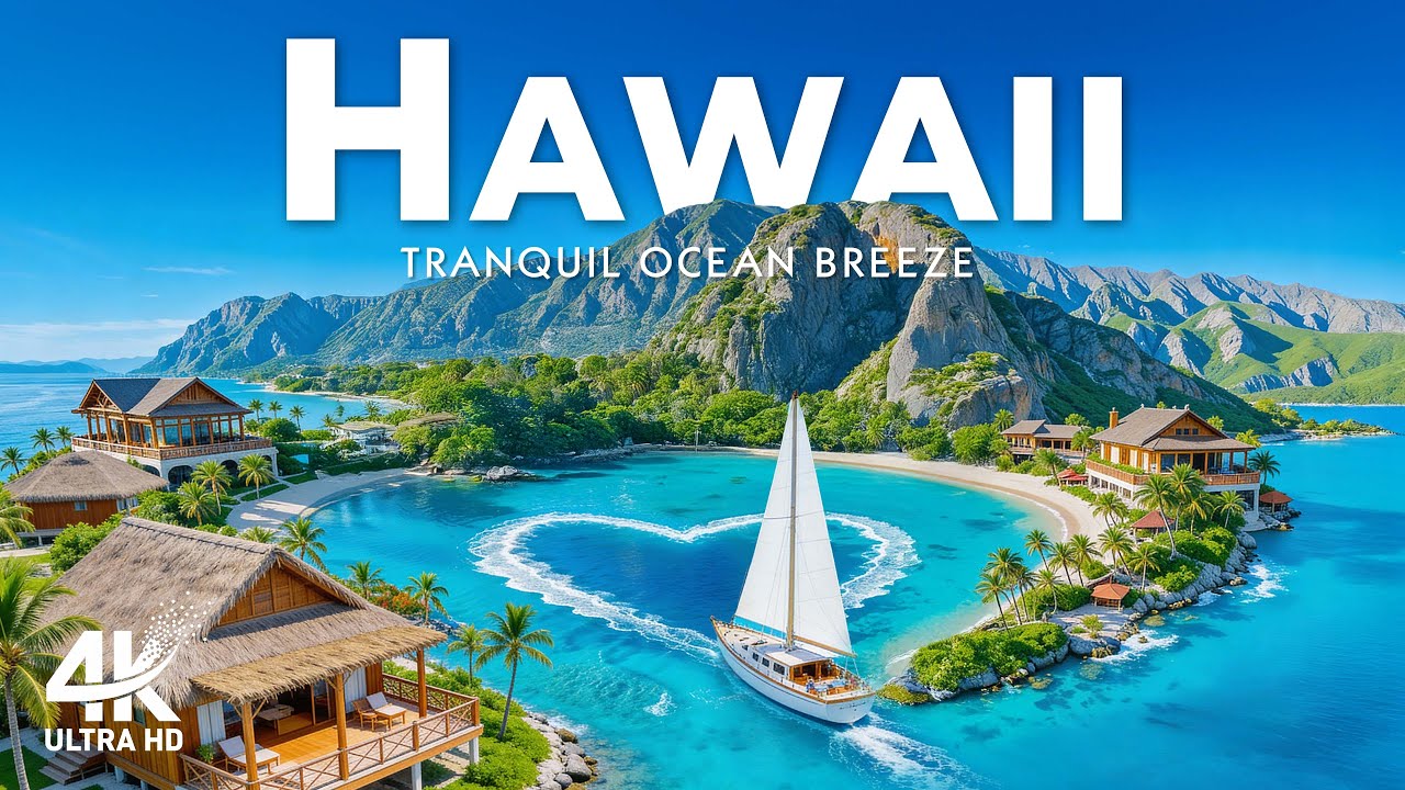 [4K] Hawaii Stunning Aerial Views of the Most Beautiful Islands with Deep House Chill Music