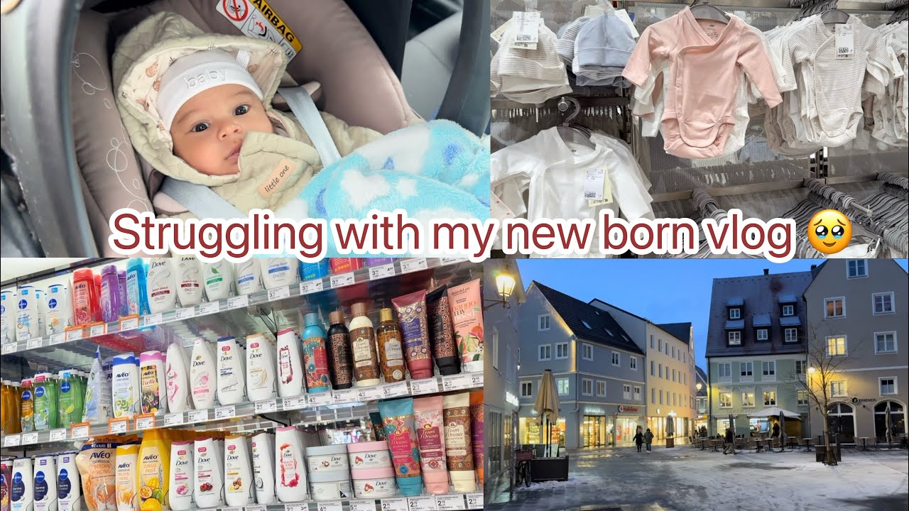 STRUGGLING🥹WITH MY NEW BORN| LIVING ALONE IN GERMANY 🇩🇪 SHOPPING 🛍️ VLOG #newmom #newborn #baby 
