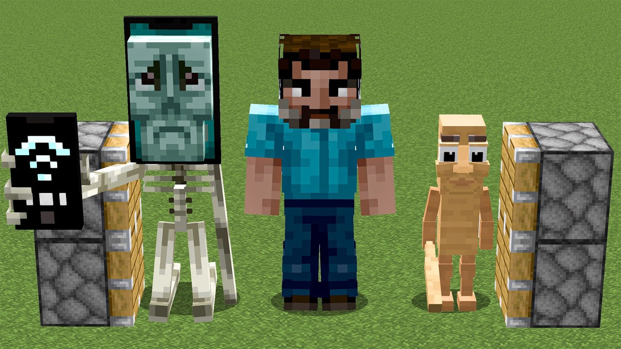 All NEW Italian Brainrot Animal Mobs and Steve combined in Minecraft