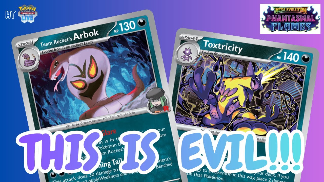 [PTCG] Анти-Мета! Мегаэволюция! Фантазмальное пламя! Колода Rocket Arbok/Toxtricity + геймплей