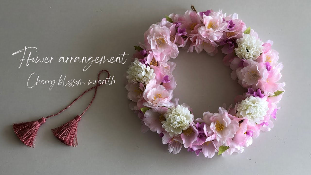 【100均DIY】桜のふわふわリース・ひな祭り/花材費600円