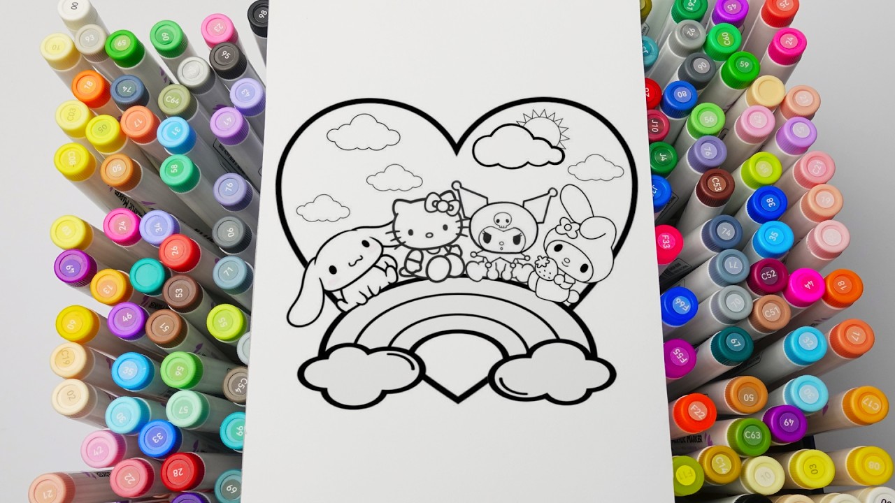 Coloring Sanrio Friends 💜 Satisfying Art with Me