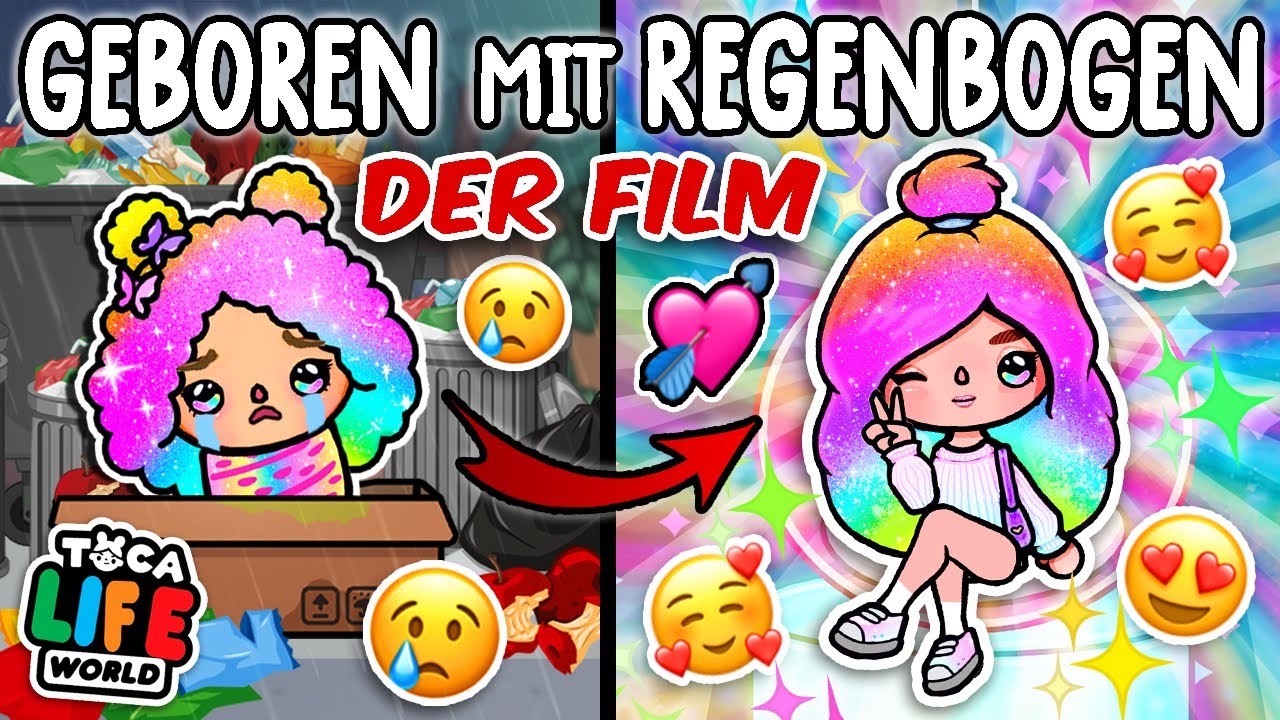 🌈 DER NETFLIX FILM 🌈 Meine REGENBOGEN HAARE machen mich FAMOUS 🌈 TOCA BOCA STORY #rainbow #story
