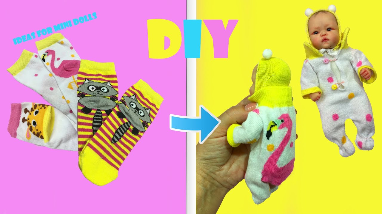 How to sew a slip for a mini reborn doll from a sock |Как сшить слип для куклы мини  реборн из носка