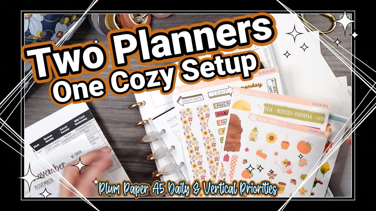 November Plan With Me | Cozy Fall Setup in Plum Paper 7×9 + A5 (Sticker Kit: Orange Umbrella Co)