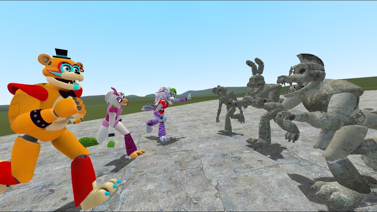 STONE ARMY ATTACKS GLAMROCK ANIMATRONICS In Garry's Mod! Five Nights at Freddy's