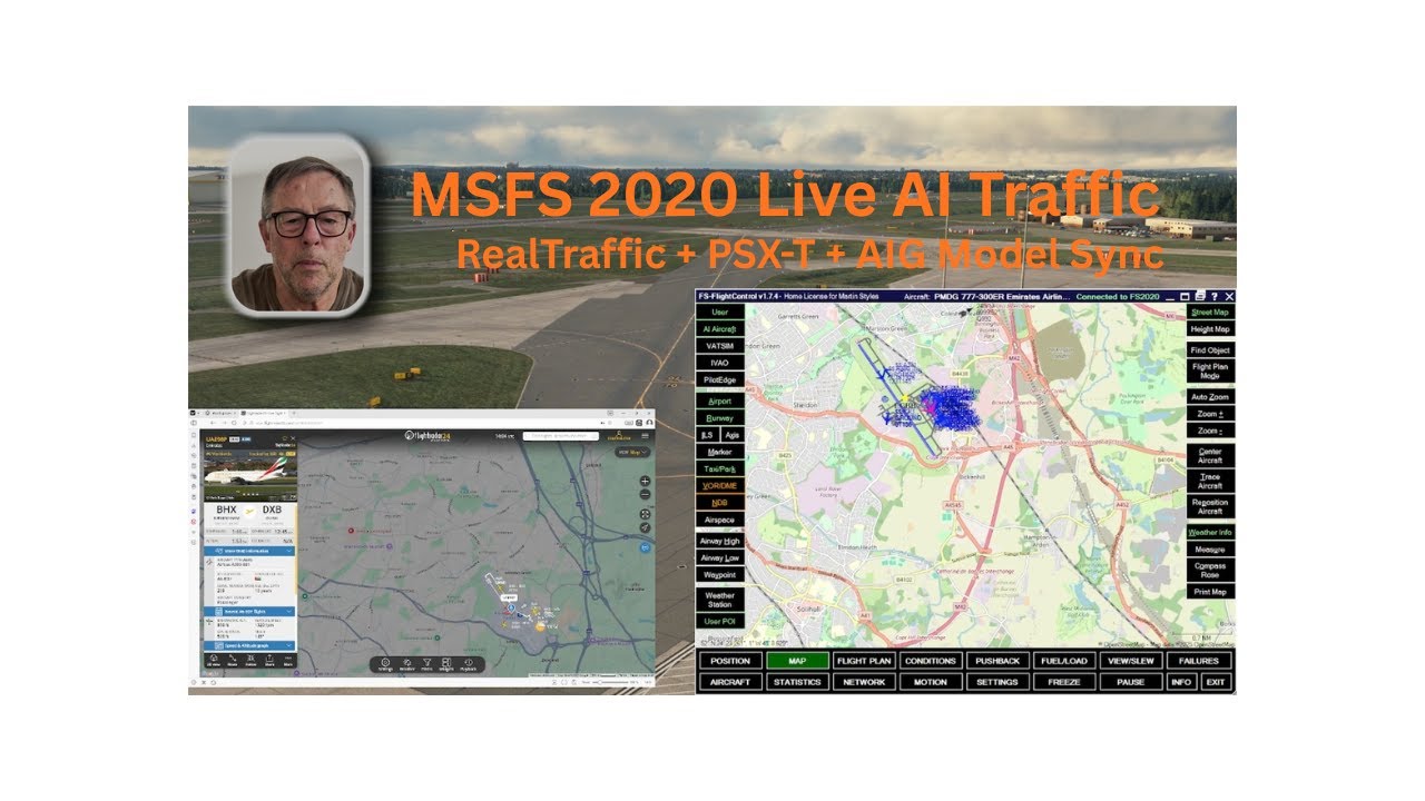 MSFS 2020 Live AI Traffic Test: RealTraffic + PSX-T + AIG Model Sync