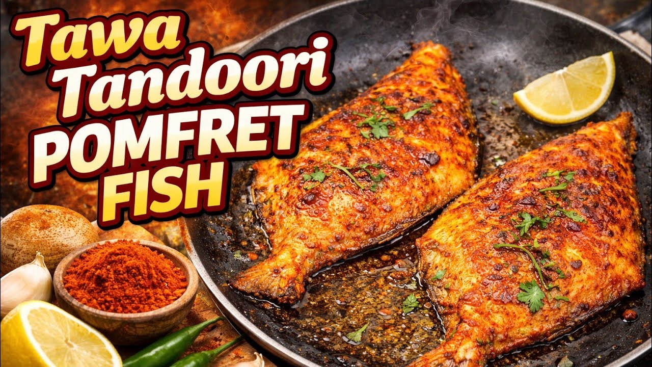 Tandoori Fish Recipe|Pomfret Sea food recipe|Tandoori Grilled Fish|Fish Tandoori without Oven #food.
