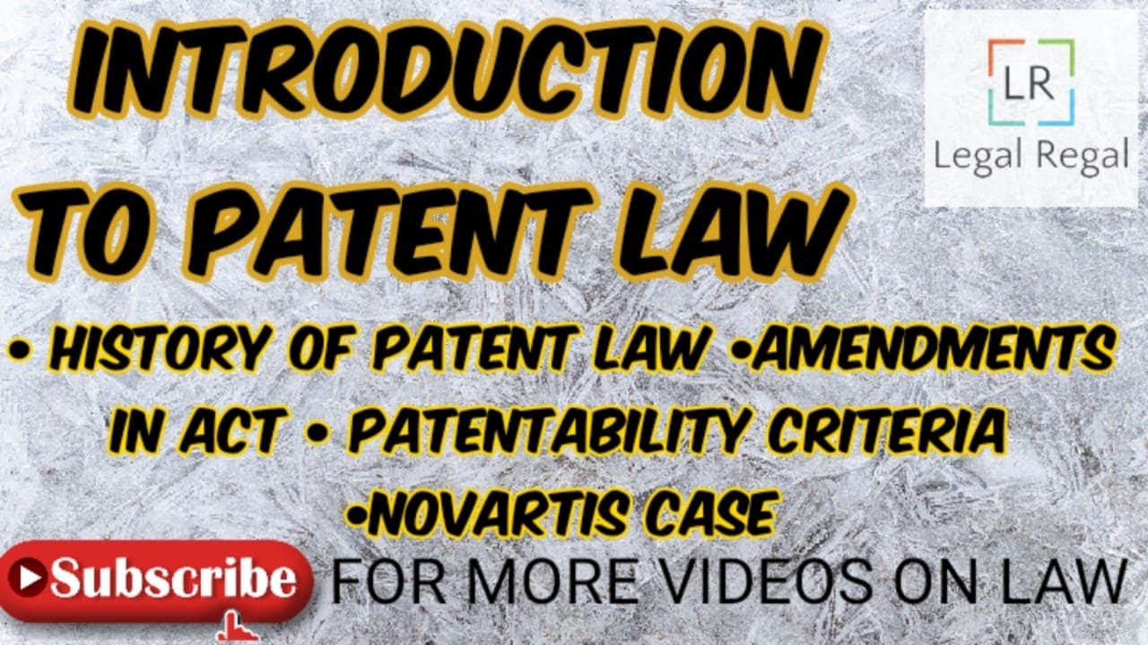 Patents lecture 1- What is patent, history, Patentability criteria, Novartis case and sec 3(IPR)