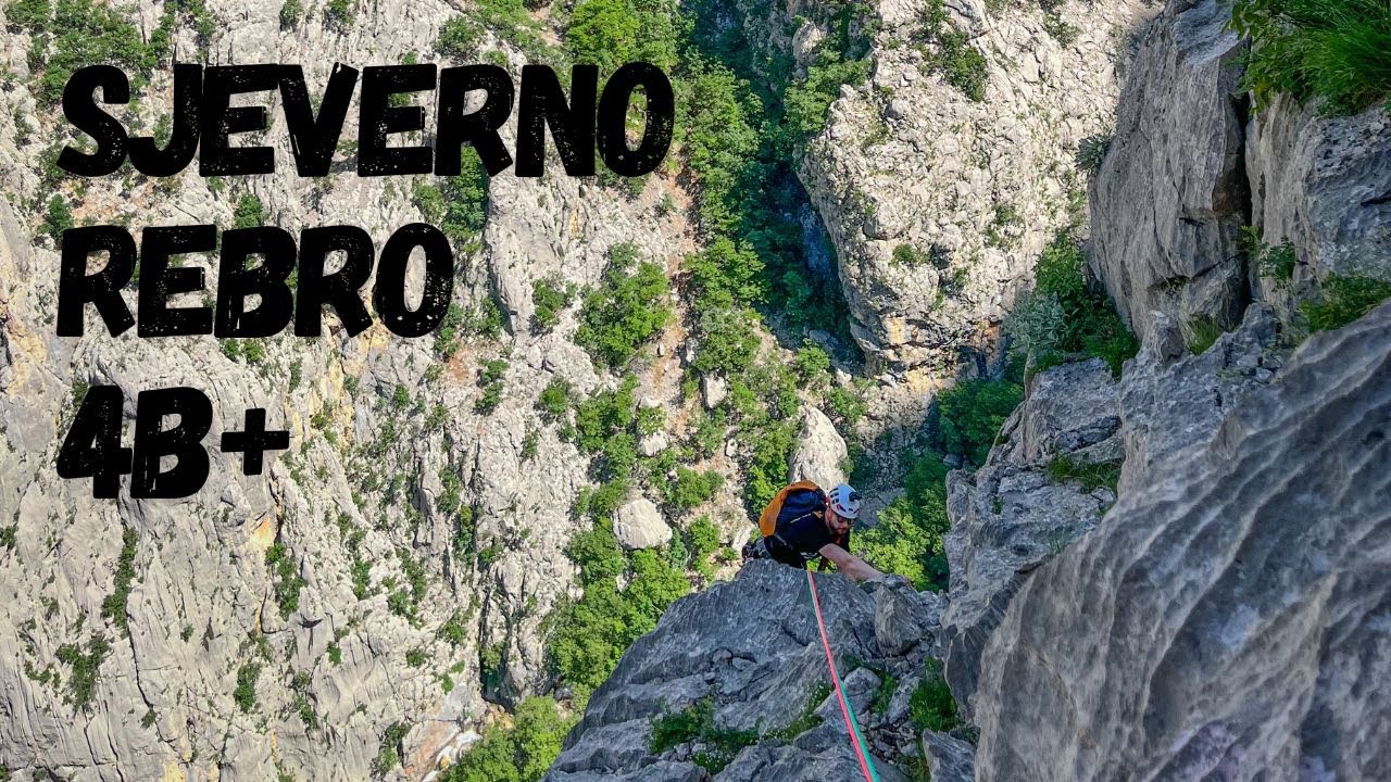 Paklenica, Sjeverno rebro 4b+ 170m, Wspinaczka Wielowyciągowa BOLT + TRAD | Chorwacja | Veliki Čuk