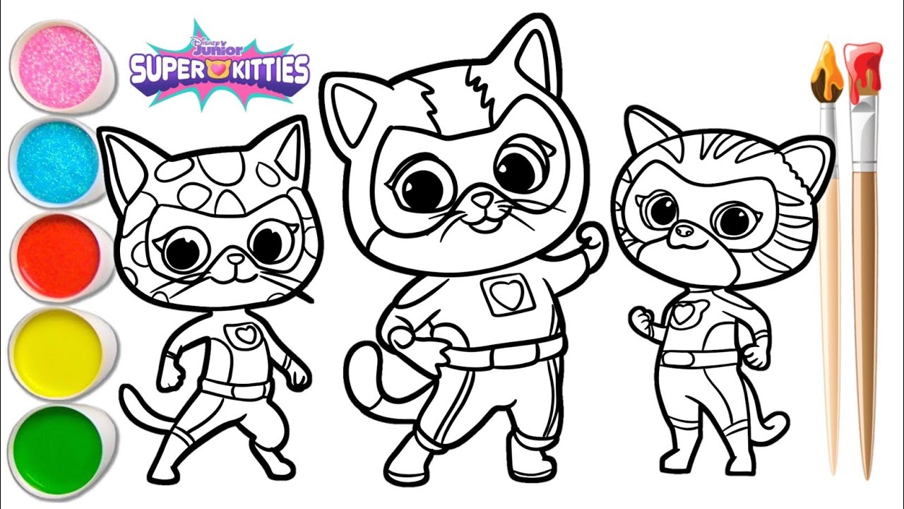 Coloring Superkitties Disney Jr - Superkitties Coloring Book | Fun Coloring Video For Kids