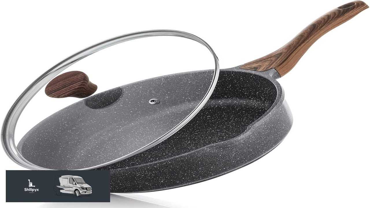 SENSARTE Nonstick Skillet Deep Frying Pan 10 11 12 inch Saute Pan with Lid Stay cool