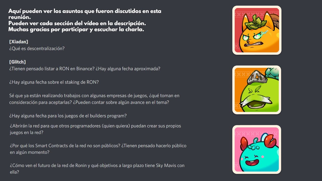 Charlas en Comunidad [Ep. 18] Red de Ronin y su Descentralizaci&oacute;n #AxieInfinityES