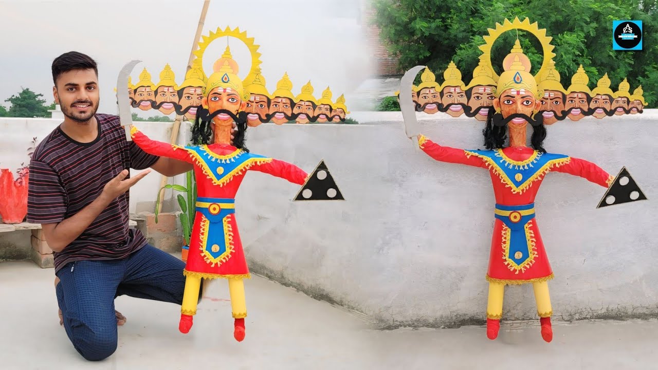 👹कागज से घर पर रावण कैसे बनाएं/How to make a Ravan at home from paper 2024 #dussehraspecial