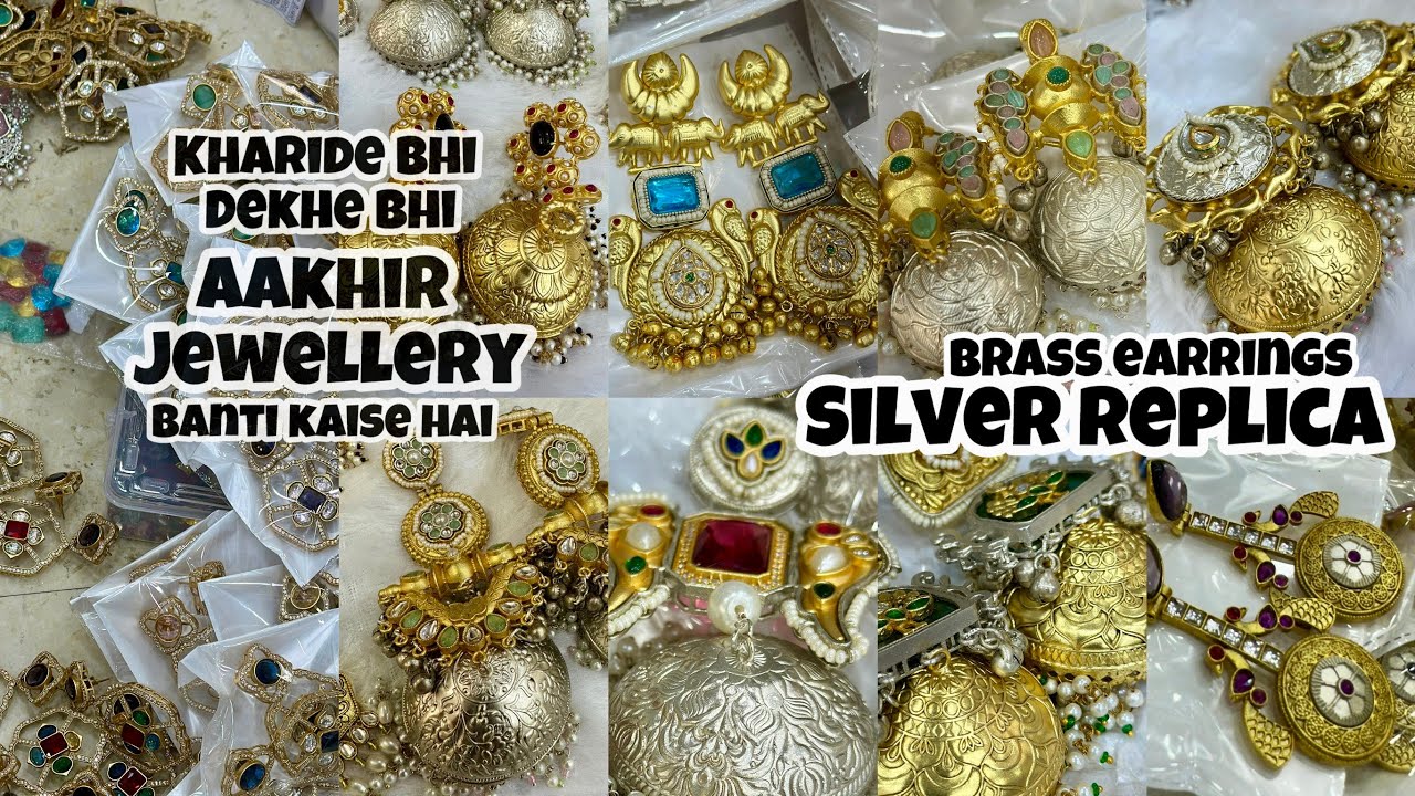 Latest Fusion Style Silver Replica Jewellery Manufacturer | Golden, Silver, Antique Brass Earrings
