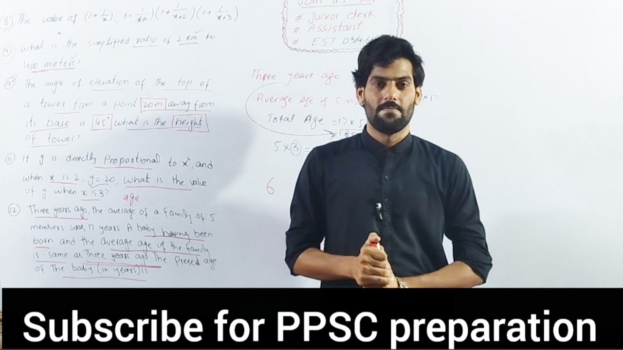 PPSC past papers math MCQS | junior clerk | assistant | EST test preparation | past papers solution 