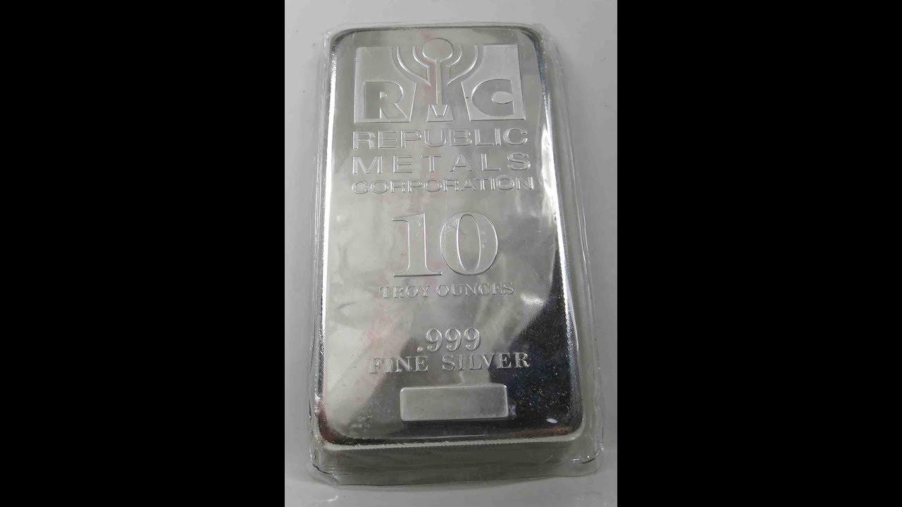 10 Troy Oz  999 Silver Bar Republic Metals Corp  RMC ~ Mint Sealed