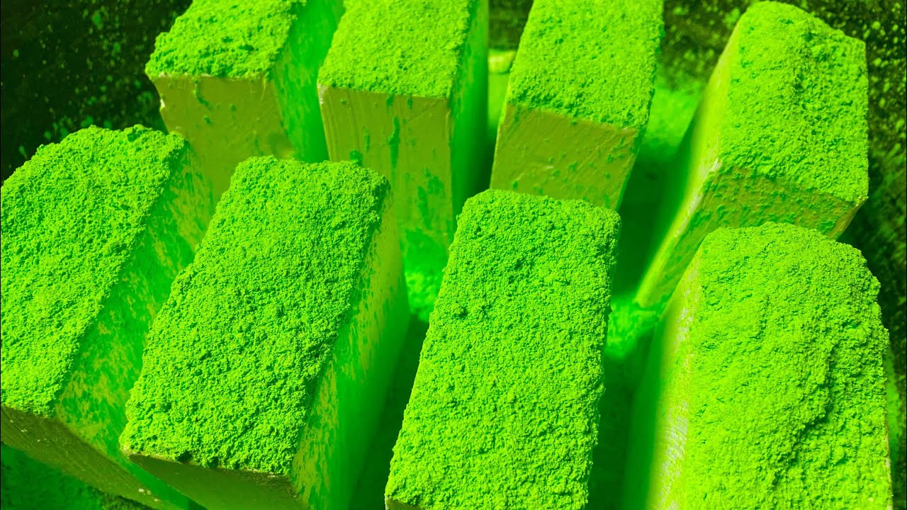 Yummy Fresh Chalk Topped with Neon Green Pigment Powder