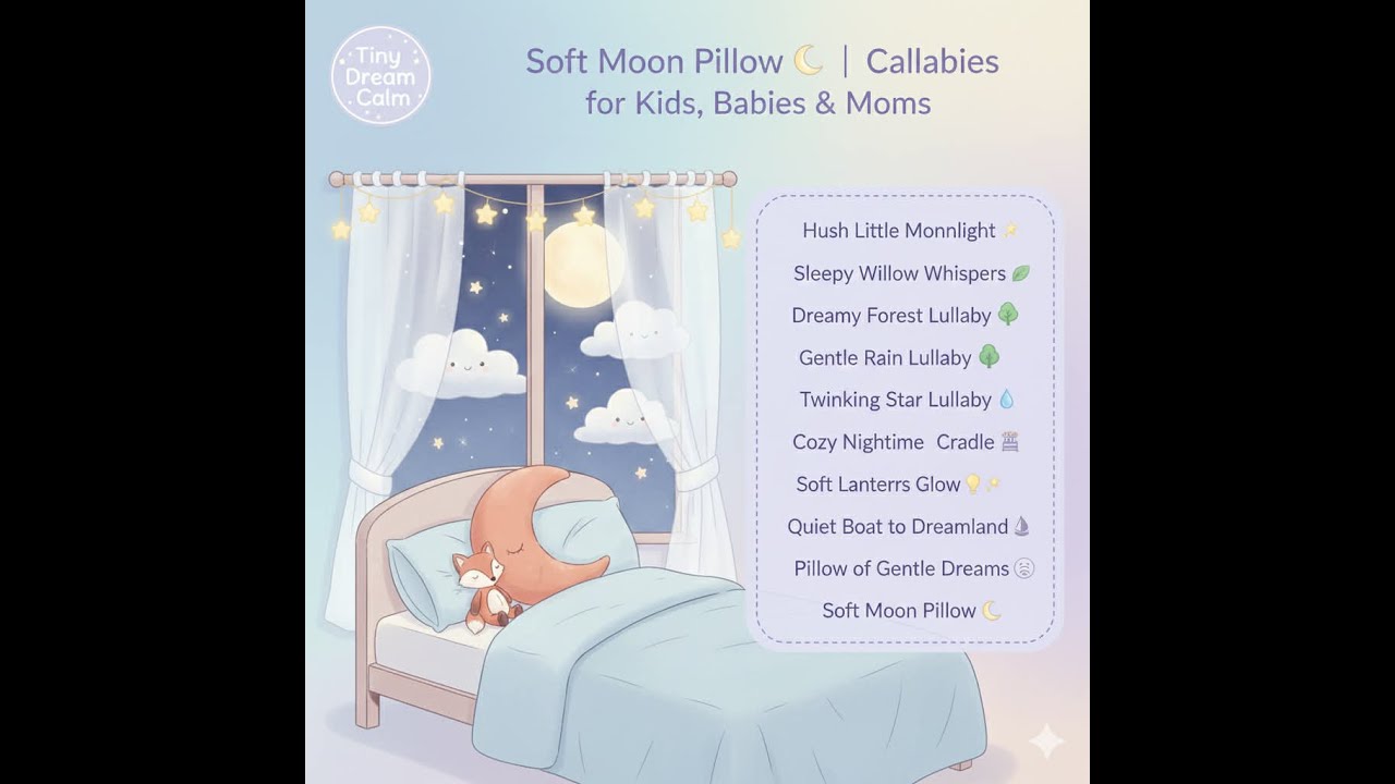 #11 Soft Moon Pillow🌙 - Calming Lullabies for Kids, Babies Moms 🖌️| Tiny Dream Calm