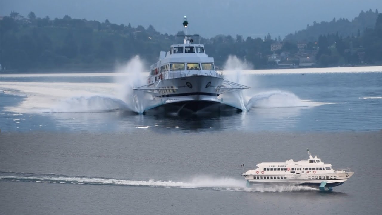 Lord Byron Hydrofoil for the first time on Lake Como ~ 4K