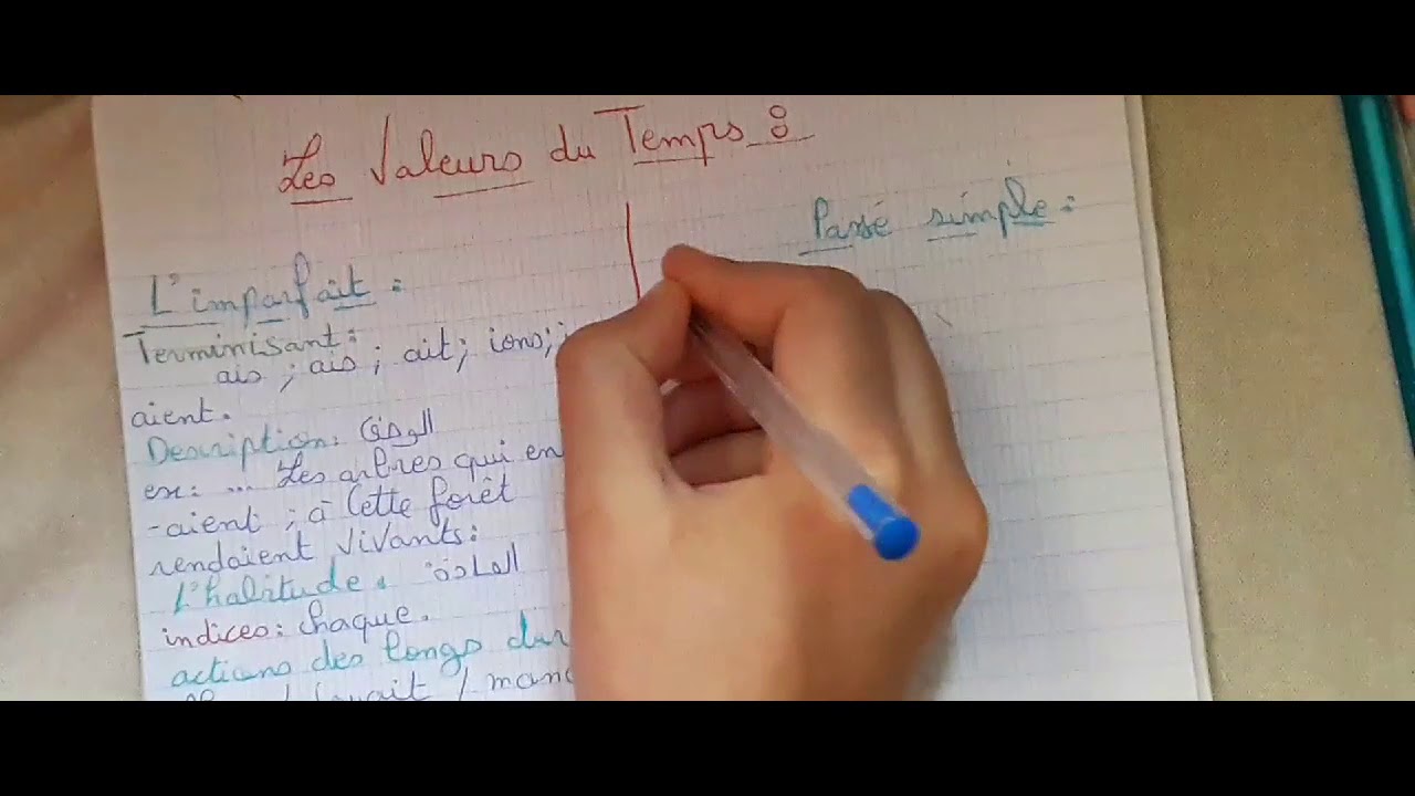 Les valeurs du temps أبسط شرح باللغة الفرنسية و العربية (خطيييير