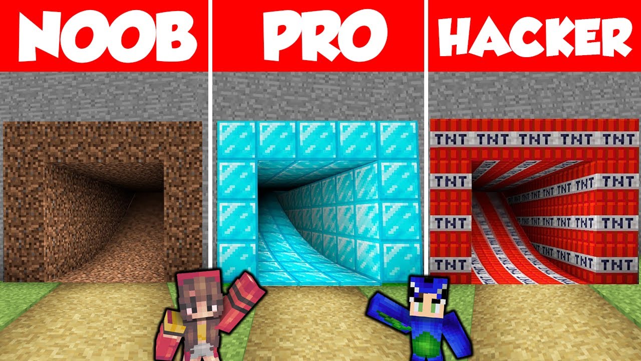 Minecraft NOOB vs PRO: SAFEST TUNNEL HOUSE BUILD CHALLENGE (Part 2) 😱 (Hindi)