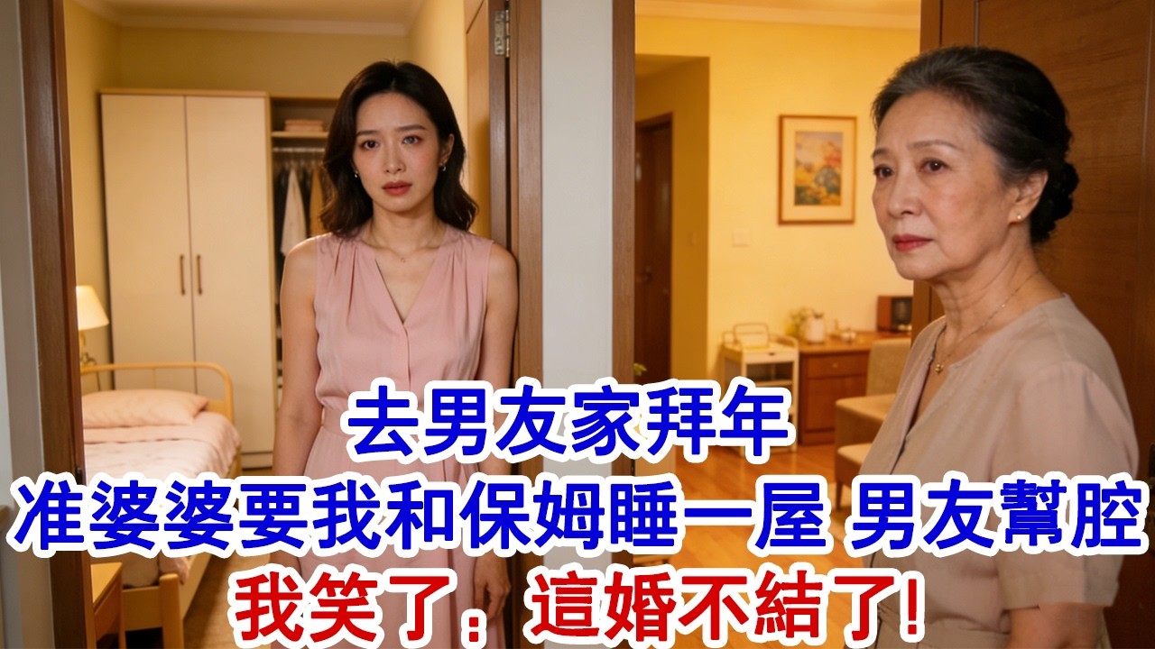 去男友家拜年，我年薪600萬，假裝說6萬。准婆婆要我和保姆睡一屋：她太沒用！男友在一旁幫腔：嫁到我家，有些規矩得先跟你講清楚！我笑了：這婚不結了！#家庭故事 #生活經驗 #為人處世