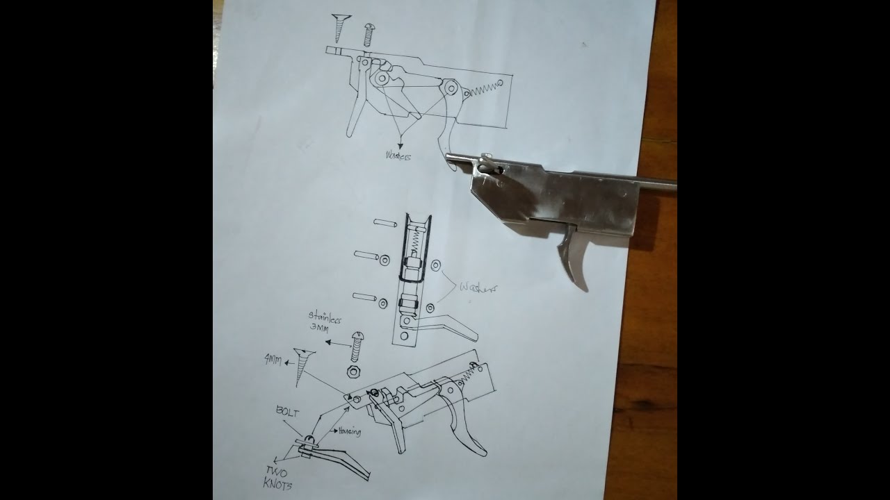 speargun trigger sketch simple design