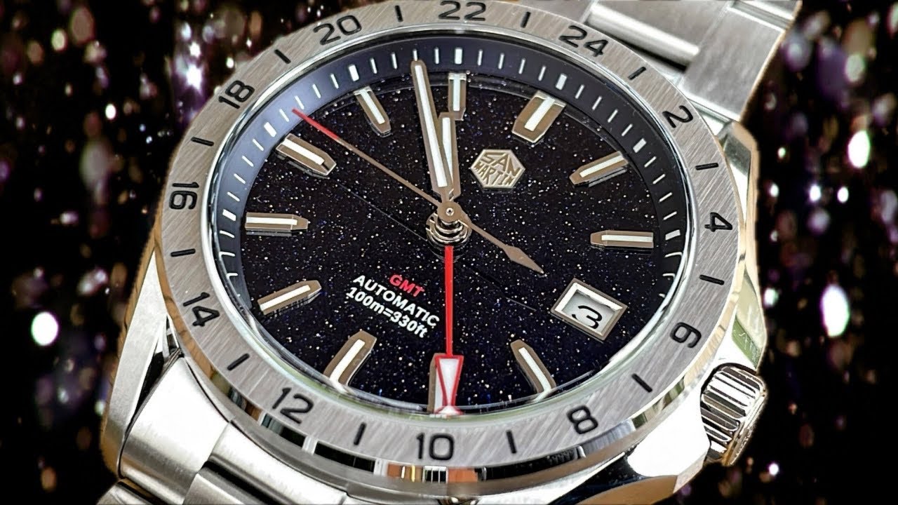 Авантюриновый блеск меньше чем за 300 долларов?! | Новые часы San Martin SN129-G-B-GMT