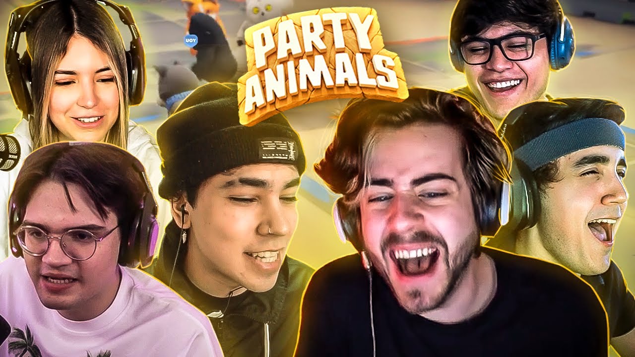 CELLBIT jogando PARTY ANIMALS com os amigos 🐶🥊