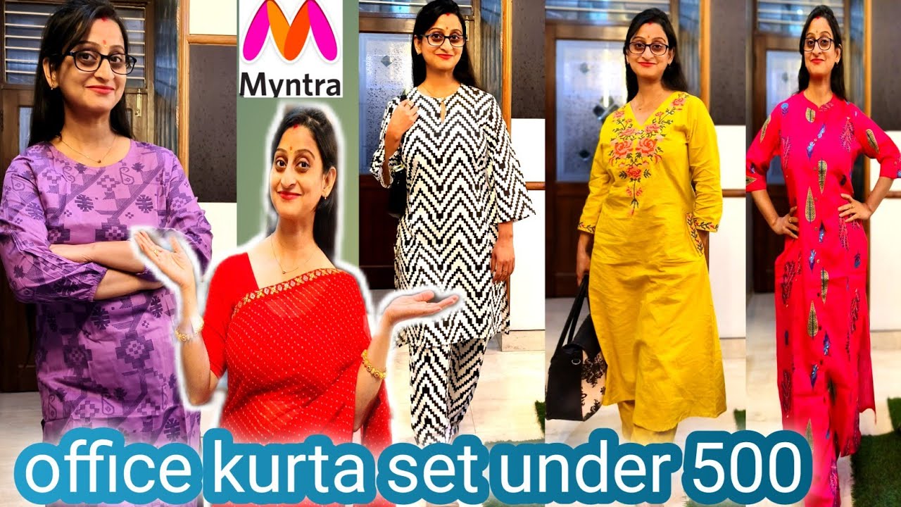 myntra office kurta set Haul under 500 sale की वजह से सस्ते हो गए products 