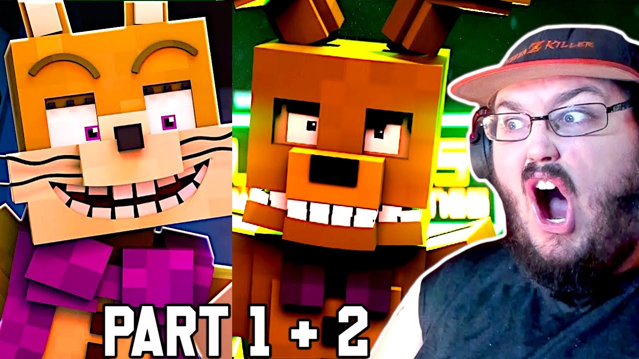 Анимационный фильм FNAF Minecraft «Горькая тяга» [Части 1 и 2] #FNAF РЕАКЦИЯ!!!