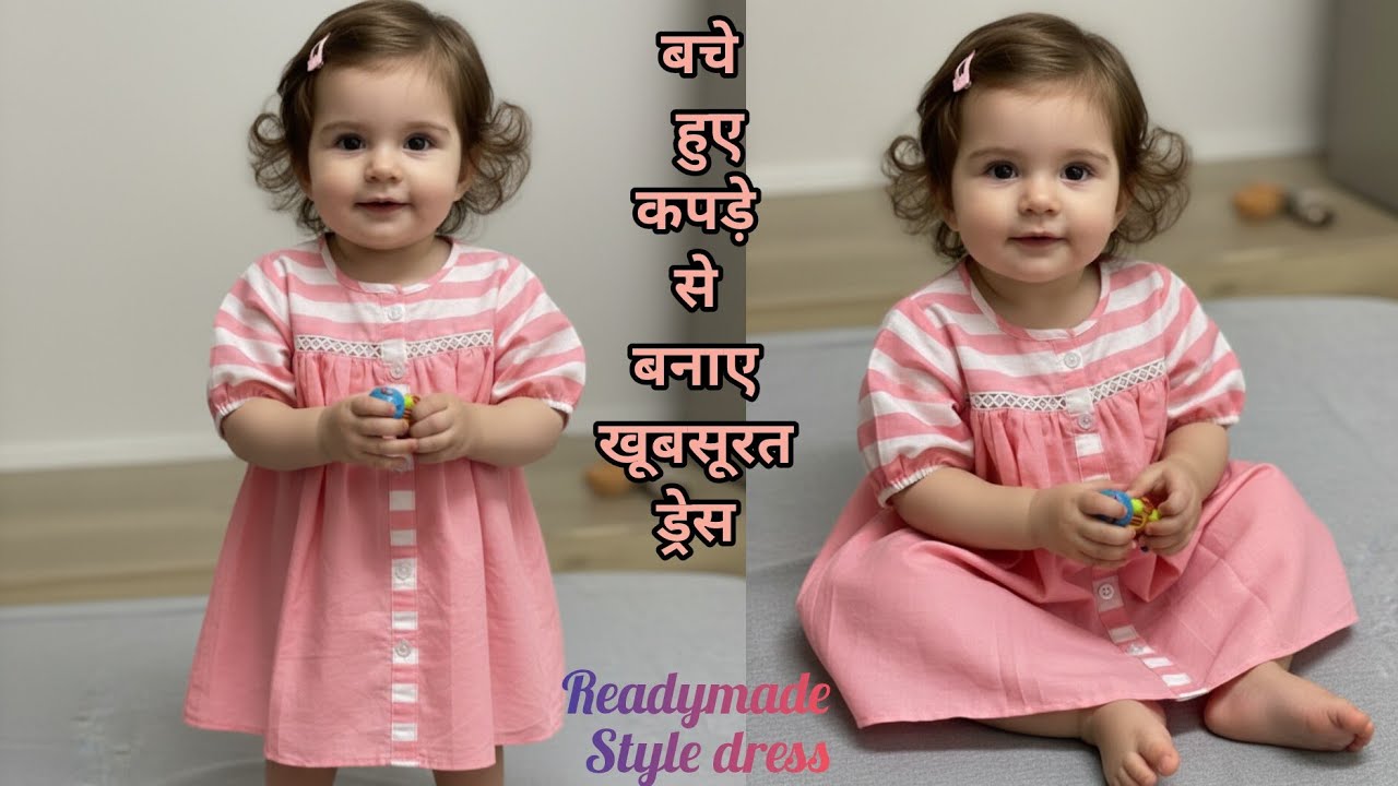 Ready-made Look Baby Frock | Easy Stitching for Beginners | बचे हुए कपड़े से ड्रेस डिजाइन