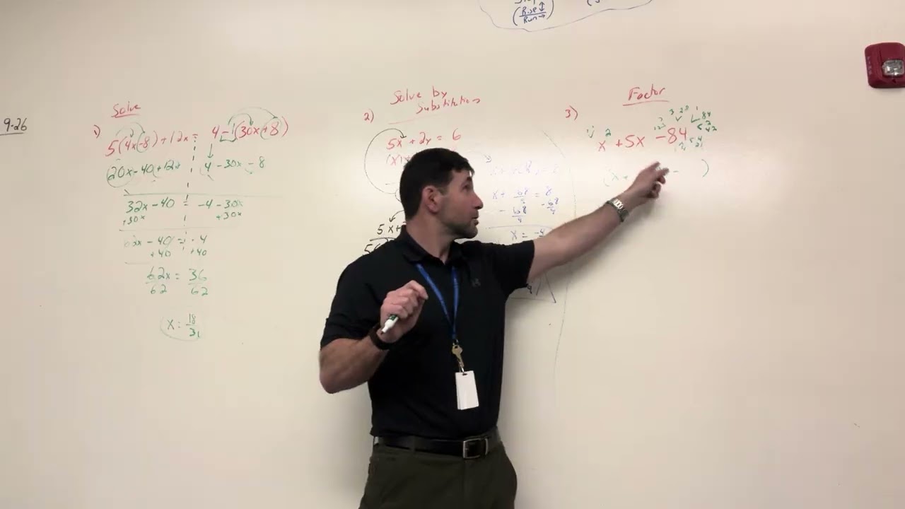 Algebra 2: Factoring when a=1 day 2 review