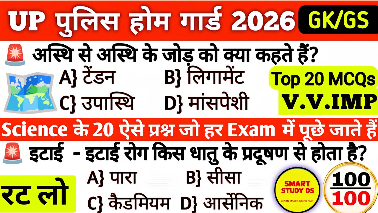 UP HOMEGUARD 2026 GK | UP HOMEGUARD 2026 GK Previous Year Questions | UP Police GK | UP HOMEGUARD |